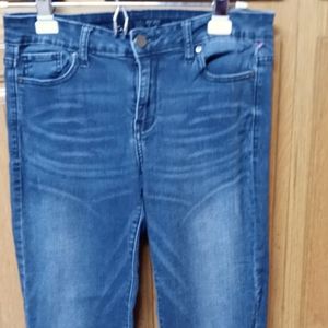 Calvin Klein Jeans Womens size 8 Blue Dark Wash Faded Whiskering Straight